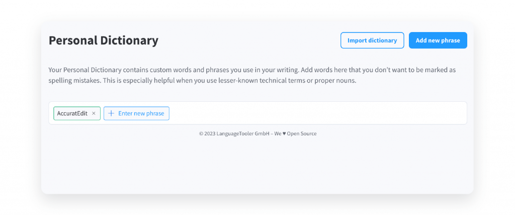 Custom spell check dictionaries — a must-have feature for sentence ...