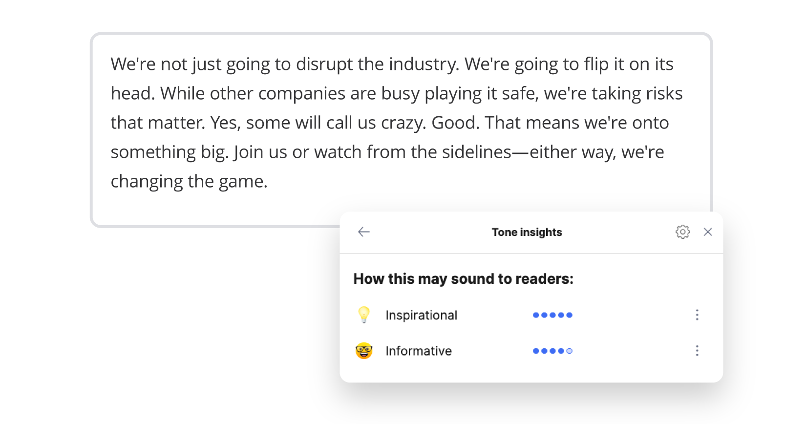 Grammarly tone detection example