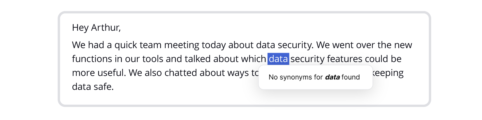 Grammarly thesaurus in action