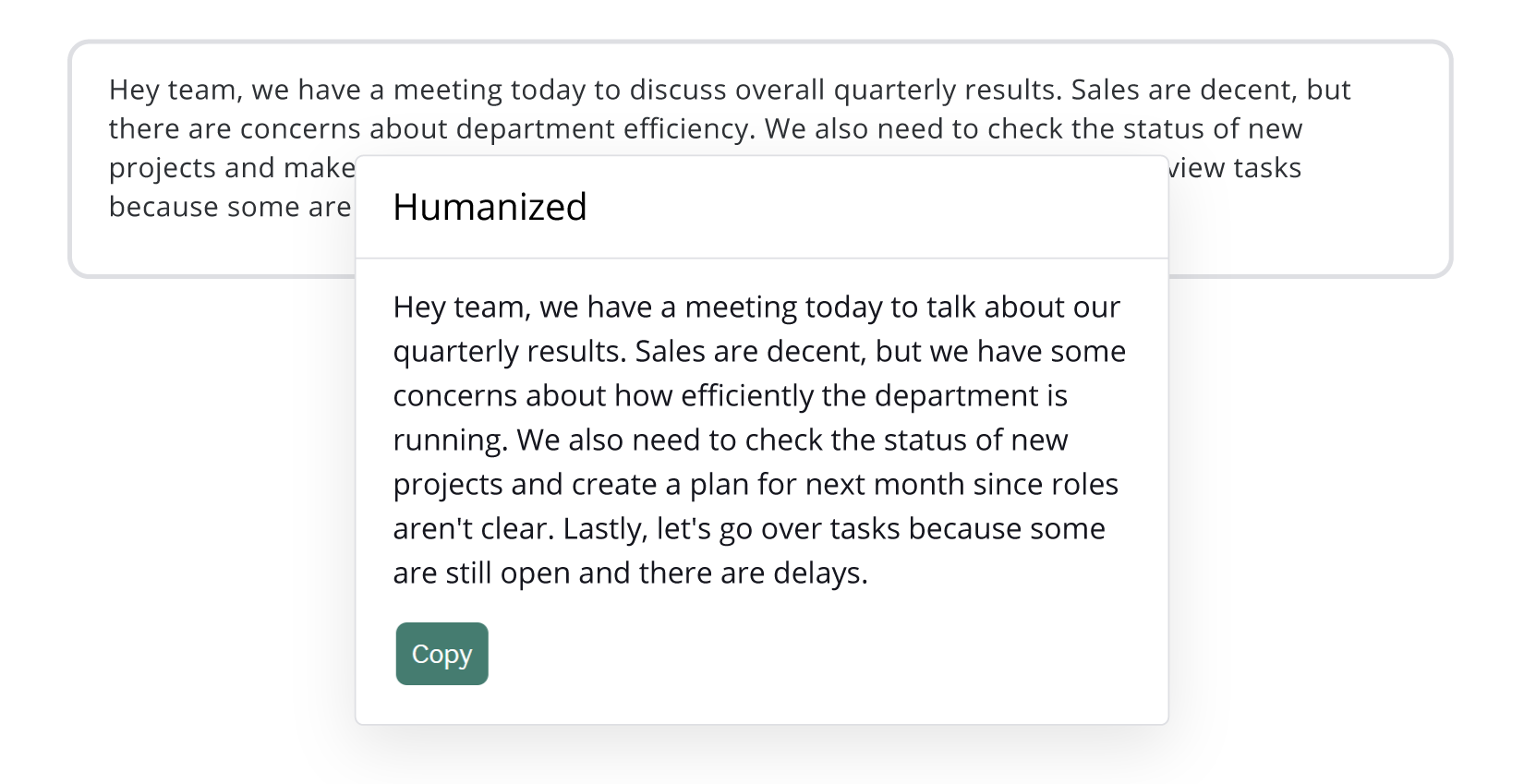 Text rewriting with Grammarly humanizer.