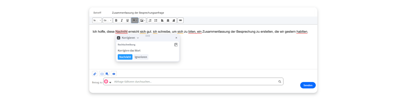 LanguageTool in die Salesforce-E-Mail-Vorlage integriert