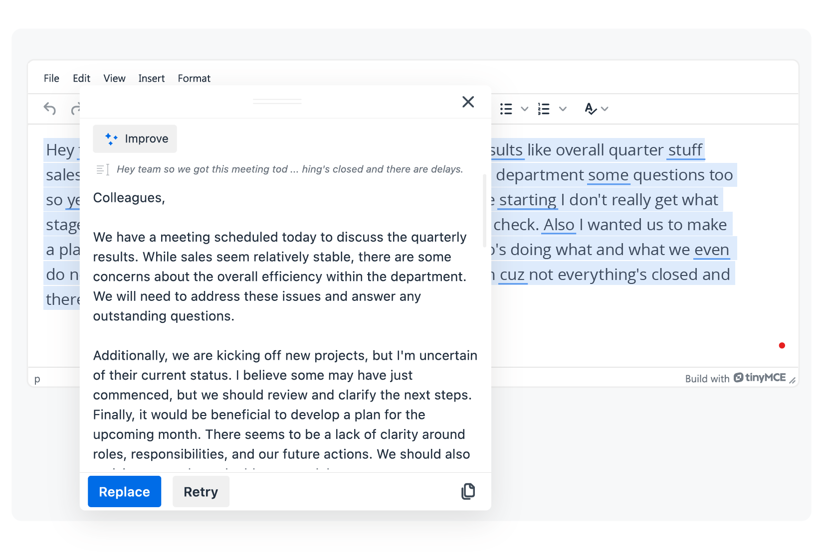 WProofreader AI writing assistant paraphrasing text